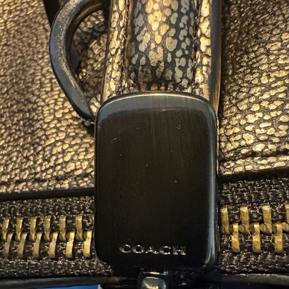 Coach Kelsey Satchel Metallic Bronze Pebbled Leather Crossbody Tote NWOT - Picture 12 of 13